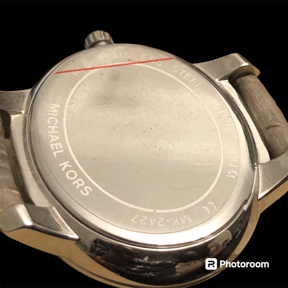 Michael Kors Pave Watch with Grey Leather Straps - Picture 12 of 13